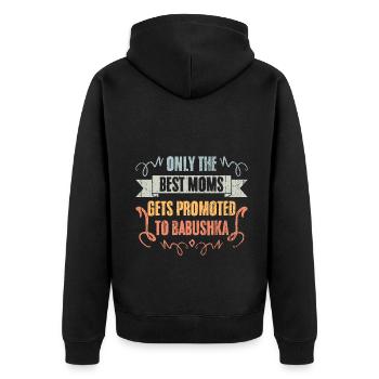 Seules les meilleures mamans sont promues au russe vintage - Veste à capuche bio Premium Unisexe - noir - Dos - Nico (187cm)