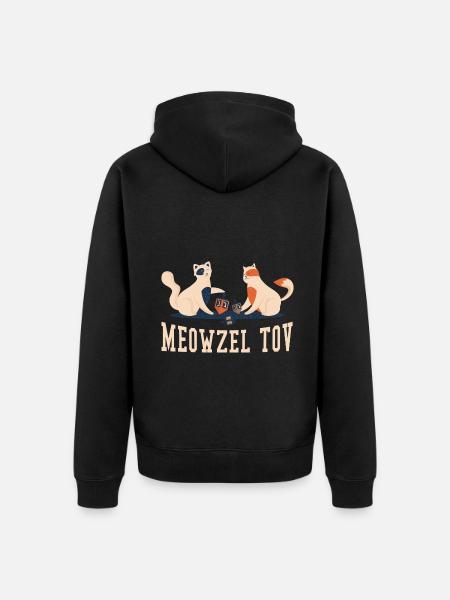 Mazel Tov Katzen Jüdischer Weihnachtsjude Chanukka - Unisex Premium Bio Zip Hoodie - Schwarz