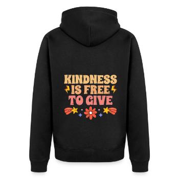 La gentillesse motivationnelle est libre de donner - Veste à capuche bio Premium Unisexe - noir - Dos - Nico (187cm)