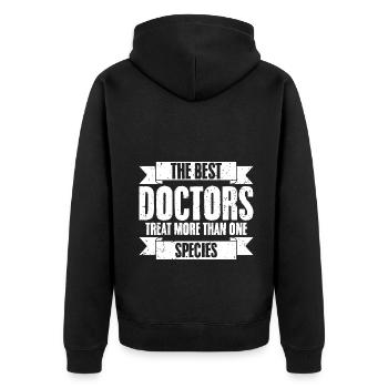 Cool The Best Doctors Treat More Than One Species - Unisex Premium Bio Zip Hoodie - Schwarz - Hinten - Nico (187cm)