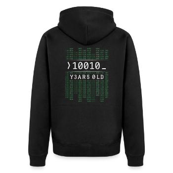 10010 YEARS OLD BINARY CODE 18TH BIRTHDAY GIFT - Unisex Premium Organic Zip Hoodie - black - Back - Nico (187cm)