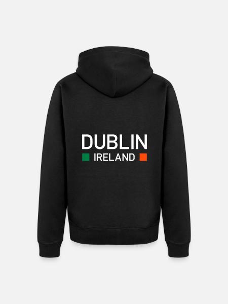 Dublin, Ireland (two squares) - Unisex Premium Organic Zip Hoodie - black