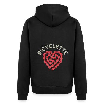 Fahrrad Ich mag Fahrrad Fahrrad Fahrrad - Unisex Premium Bio Zip Hoodie - Schwarz - Hinten - Nico (187cm)