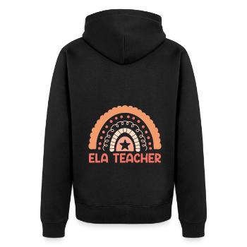 Bohemian Rainbow ELA Teacher English Language Arts - Veste à capuche bio Premium Unisexe - noir - Dos - Nico (187cm)