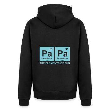 Dad Elements Science Gift Funny Dad - Unisex Premium Organic Zip Hoodie - black - Back - Nico (187cm)