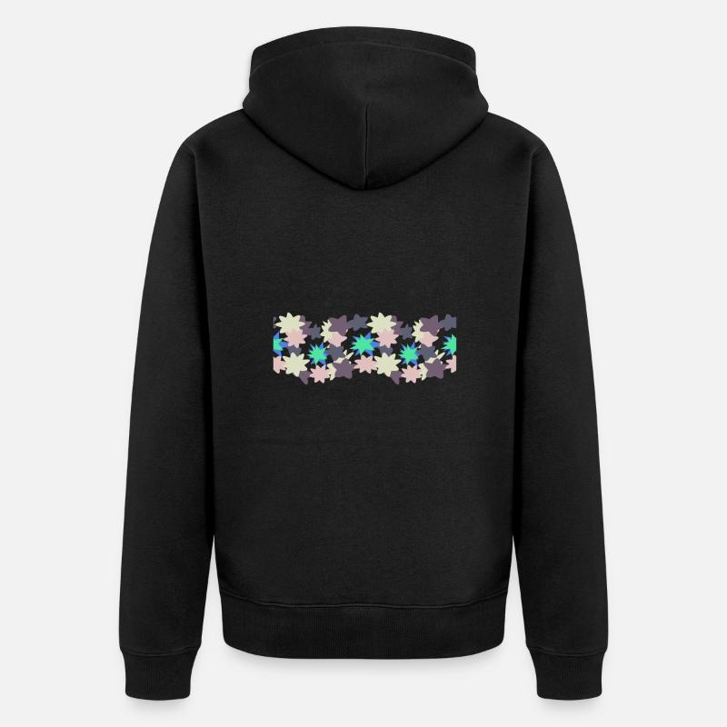 Rayures fleuries - Veste à capuche bio Premium Unisexe - noir