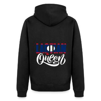 Awesome Laotian Queen Laos Flag For Laotian Roots - Unisex Premium Organic Zip Hoodie - black - Back - Nico (187cm)
