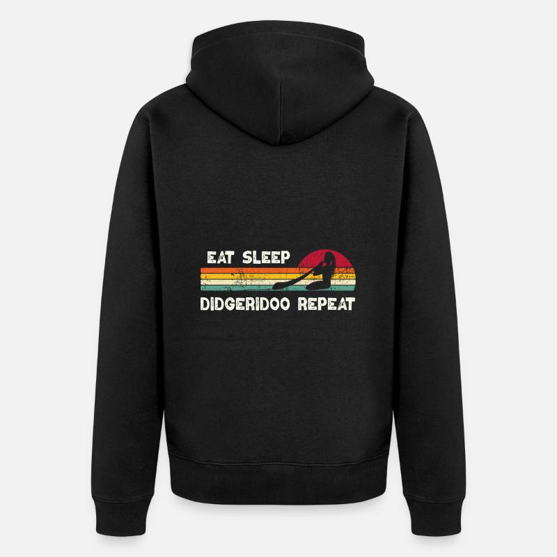 Eat Sleep Didgeridoo Repeat - Unisex Premium Bio Zip Hoodie - Schwarz