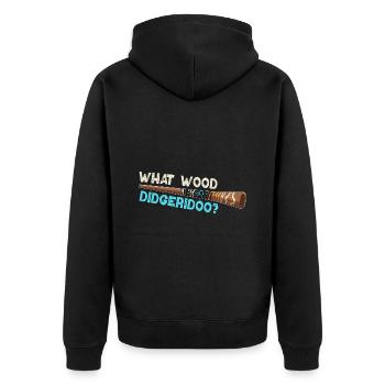 What Wood Didgeridoo? - Unisex Premium Bio Zip Hoodie - Schwarz - Hinten - Nico (187cm)