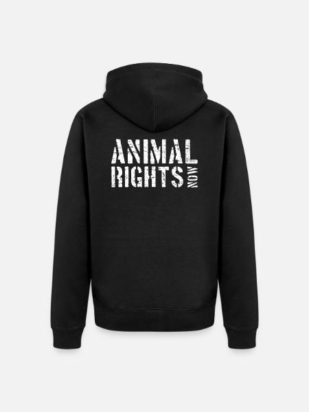 ANIMAL RIGHTS NOW - Unisex Premium Organic Zip Hoodie - black