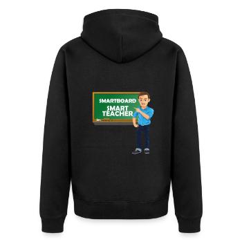 Smart Teacher - Unisex Premium Organic Zip Hoodie - black - Back - Nico (187cm)