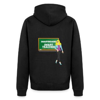 Smart Teacher - Unisex Premium Organic Zip Hoodie - black - Back - Nico (187cm)
