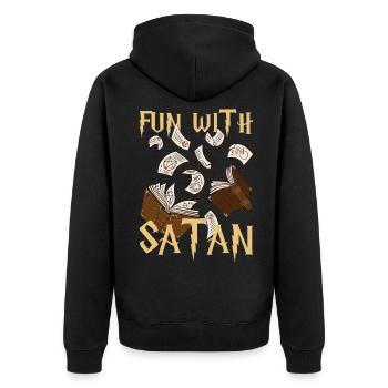 Satan occult Gothic Tarot Gift - Unisex Premium Organic Zip Hoodie - black - Back - Nico (187cm)