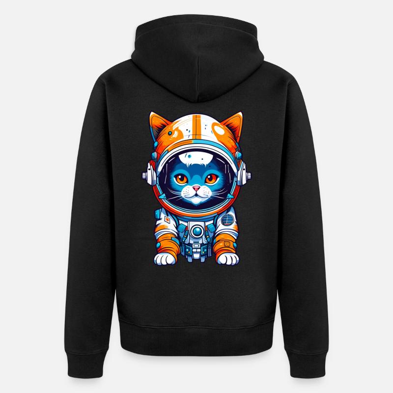 Espace Cat 01 - Veste à capuche bio Premium Unisexe - noir