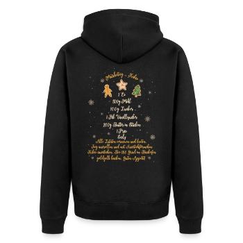 Weihnachtsbaum Plätzchen Kekse Rezept Weihnachten - Unisex Premium Bio Zip Hoodie - Schwarz - Hinten - Nico (187cm)