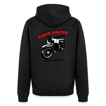 Mofa Moped Mokick Motorrad Vintage - Unisex Premium Bio Zip Hoodie - Schwarz - Hinten - Nico (187cm)