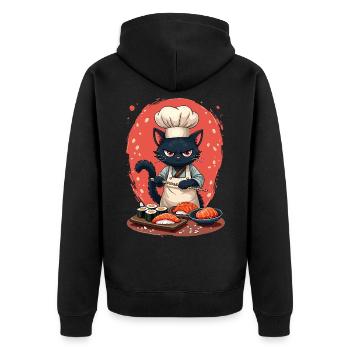 Sushi Chef Chat - Veste à capuche bio Premium Unisexe - noir - Dos - Nico (187cm)