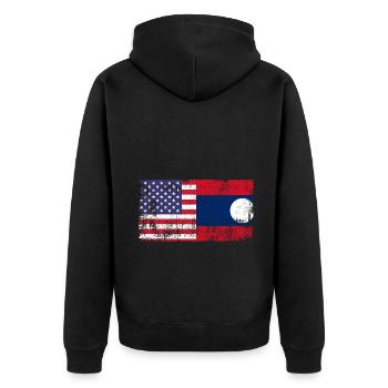 Génial moitié américain moitié laotien peuple lao Laos - Veste à capuche bio Premium Unisexe - noir - Dos - Nico (187cm)