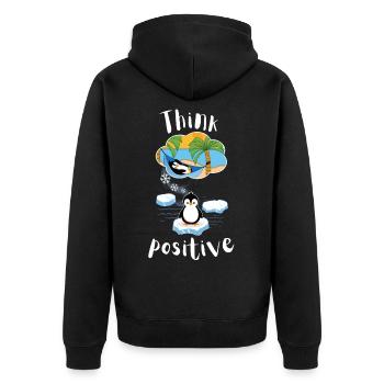 Think positive motivation relax penguin on the beach - Unisex Premium Organic Zip Hoodie - black - Back - Nico (187cm)