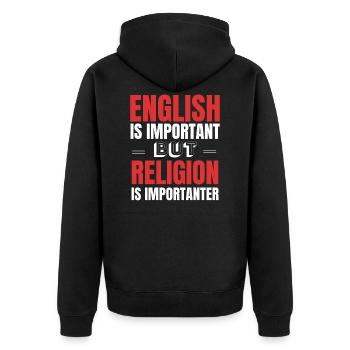 Idée de cadeau pour professeur de religion - Veste à capuche bio Premium Unisexe - noir - Dos - Nico (187cm)