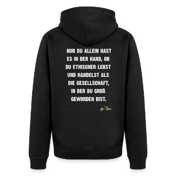 Chemises végétaliennes contre le bingo aux conneries anti-vegan - Veste à capuche bio Premium Unisexe - noir - Dos - Nico (187cm)