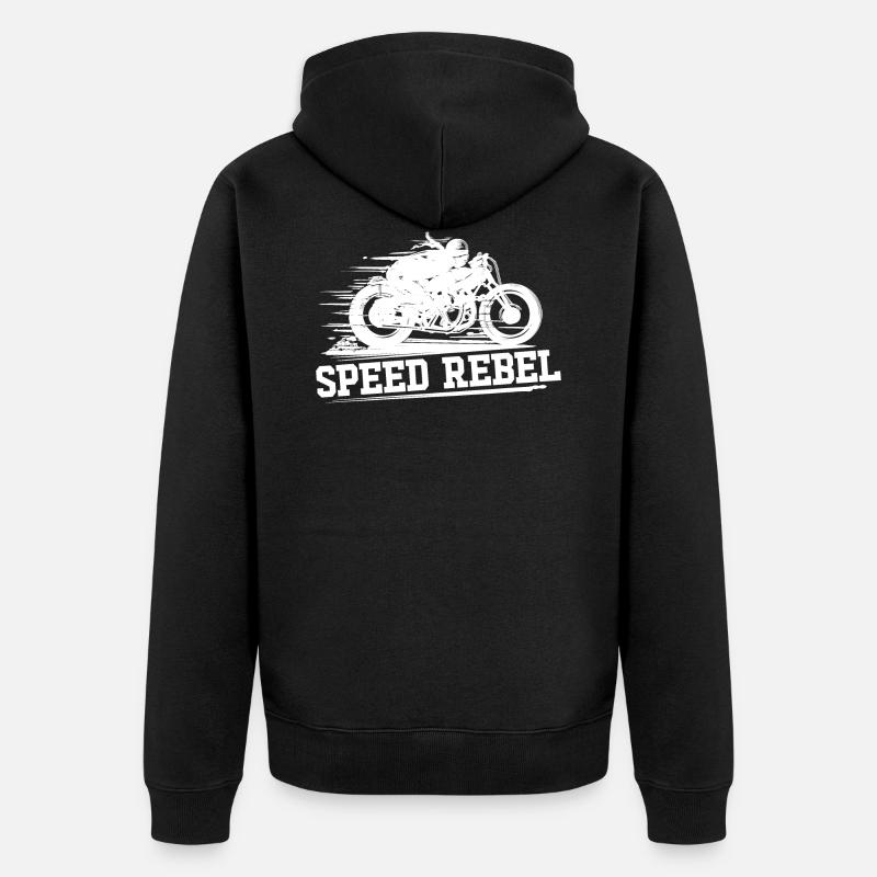 MOTO BIKER SPEED REBEL - Veste à capuche bio Premium Unisexe - noir