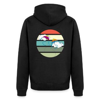 Drachen fliegen lassen - Kitesurfer - Unisex Premium Bio Zip Hoodie - Schwarz - Hinten - Nico (187cm)