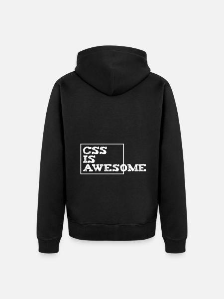 css is awesome - Unisex Premium Bio Zip Hoodie - Schwarz