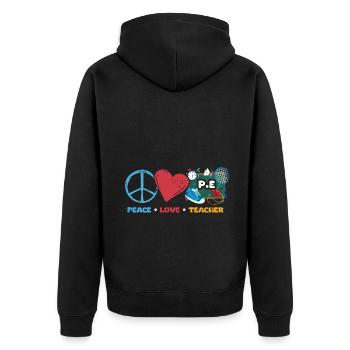 Vintage Peace Love Professeur d’éducation physique Une forme physique - Veste à capuche bio Premium Unisexe - noir - Dos - Nico (187cm)