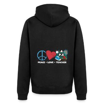 Impressionnant Peace Love Professeur d’éducation physique Une forme physique - Veste à capuche bio Premium Unisexe - noir - Dos - Nico (187cm)