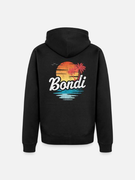 Bondi - Unisex Premium Organic Zip Hoodie - black