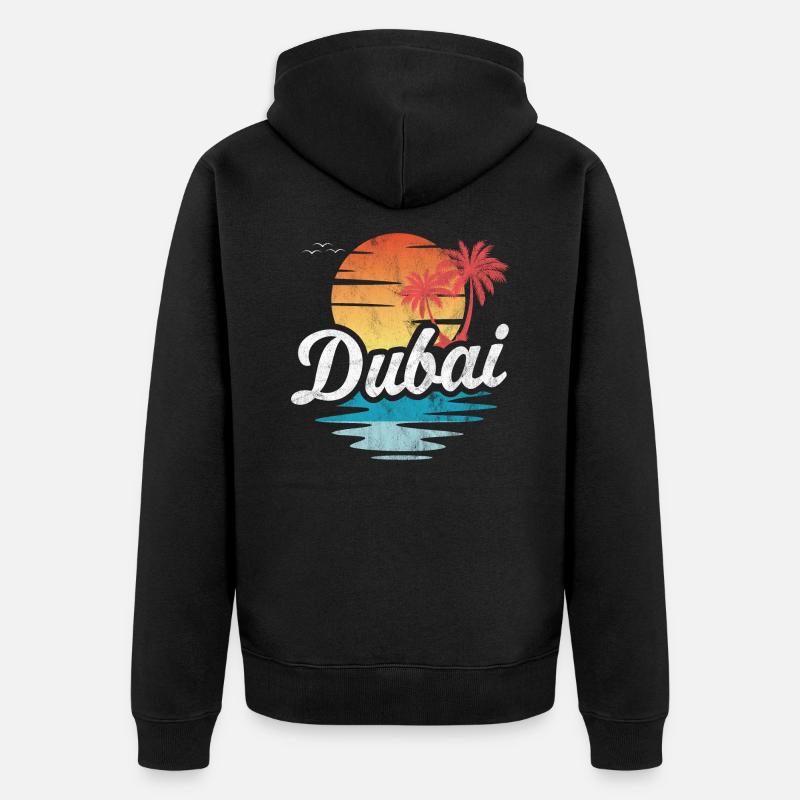 Plage de Dubaï - Veste à capuche bio Premium Unisexe - noir