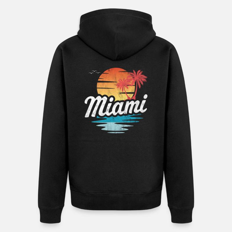Miami - Unisex Premium Bio Zip Hoodie - Schwarz