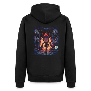 Monster Monster Demon Devil Vampire Guhl Zombie - Unisex Premium Organic Zip Hoodie - black - Back - Nico (187cm)
