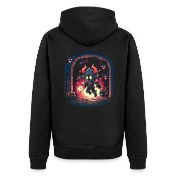 Monster Monster Demon Devil Vampire Guhl Zombie - Unisex Premium Organic Zip Hoodie - black - Back - Nico (187cm)