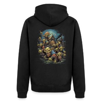 Monster Monster Demon Devil Vampire Guhl Zombie - Unisex Premium Organic Zip Hoodie - black - Back - Nico (187cm)