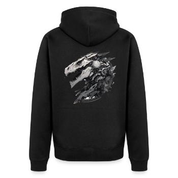 Mecha Animal : tigre, loup, renard, dinosaure, - Veste à capuche bio Premium Unisexe - noir - Dos - Nico (187cm)