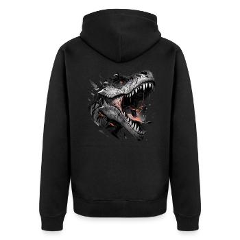 Mecha Animal : tigre, loup, renard, dinosaure, - Veste à capuche bio Premium Unisexe - noir - Dos - Nico (187cm)