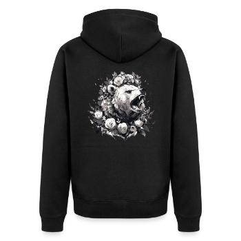 Ours, nature, environnement, protection de - Veste à capuche bio Premium Unisexe - noir - Dos - Nico (187cm)