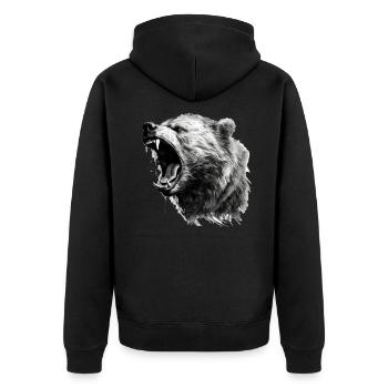 Ours, nature, environnement, protection de - Veste à capuche bio Premium Unisexe - noir - Dos - Nico (187cm)