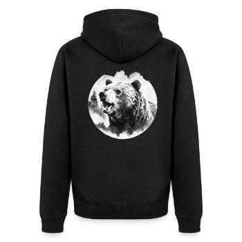 Ours, nature, environnement, protection de - Veste à capuche bio Premium Unisexe - noir - Dos - Nico (187cm)