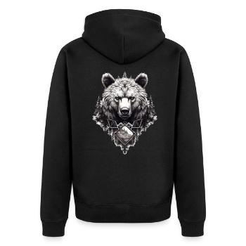 Ours, nature, environnement, protection de - Veste à capuche bio Premium Unisexe - noir - Dos - Nico (187cm)