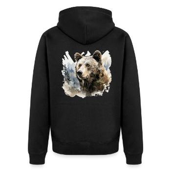 Fox Forest Moon Fable Mythical Fairy Tale - Unisex Premium Organic Zip Hoodie - black - Back - Nico (187cm)