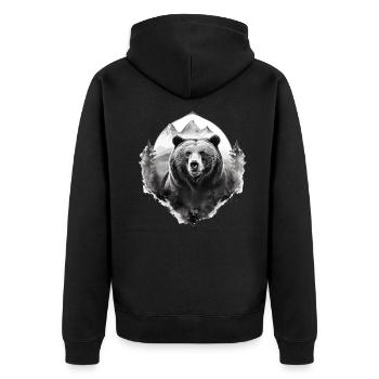 Ours, nature, environnement, protection de - Veste à capuche bio Premium Unisexe - noir - Dos - Nico (187cm)