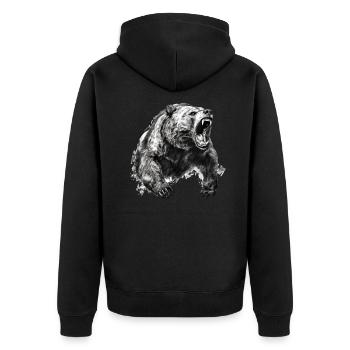 Ours, nature, environnement, protection de - Veste à capuche bio Premium Unisexe - noir - Dos - Nico (187cm)