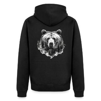 Ours, nature, environnement, protection de - Veste à capuche bio Premium Unisexe - noir - Dos - Nico (187cm)