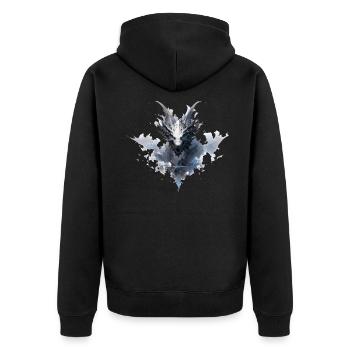 Mecha Tier Tiger Wolf Fuchs Cyborg Wildschwein - Unisex Premium Bio Zip Hoodie - Schwarz - Hinten - Nico (187cm)