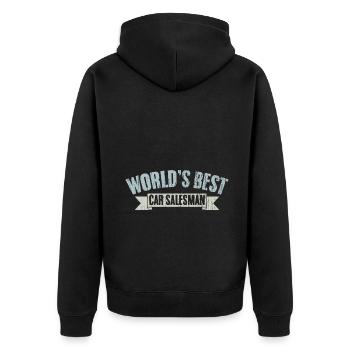 Cool Automobile Dealership For The World's Best - Unisex Premium Bio Zip Hoodie - Schwarz - Hinten - Nico (187cm)