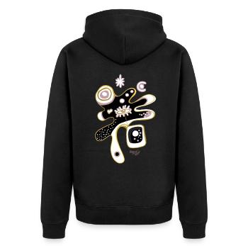 Résumé - Changement d’heure - Veste à capuche bio Premium Unisexe - noir - Dos - Nico (187cm)