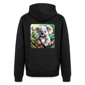 Ours Koala mignon - Veste à capuche bio Premium Unisexe - noir - Dos - Nico (187cm)
